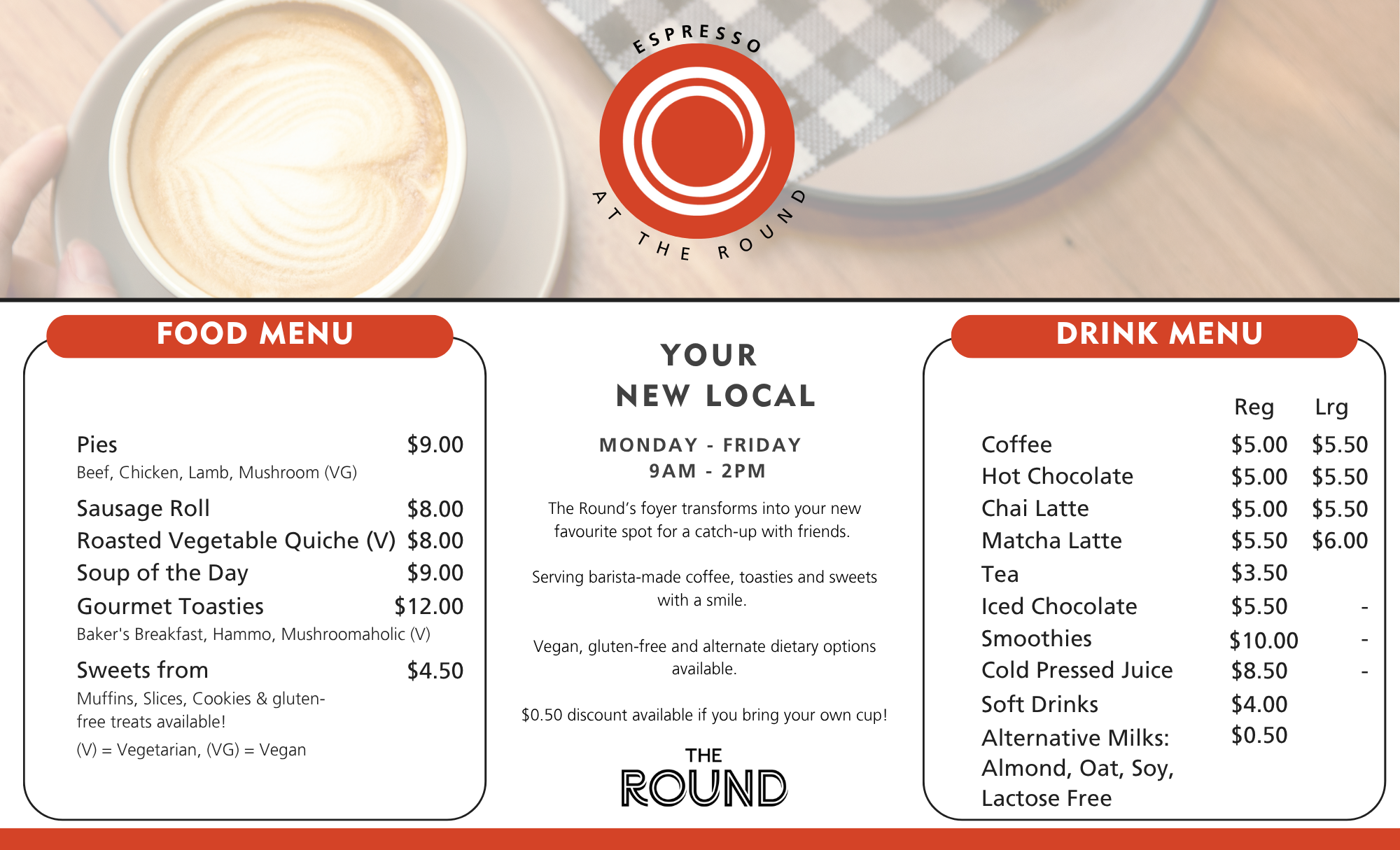 Espresso at The Round Menu
