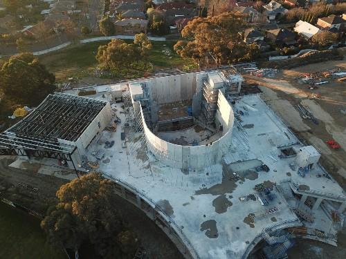 Drone photo of construction.