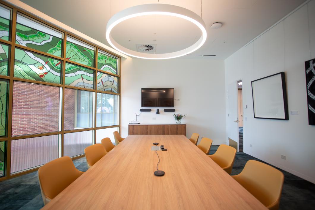 boardroom table and chairs