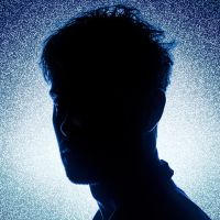 A silhouette of a man 
