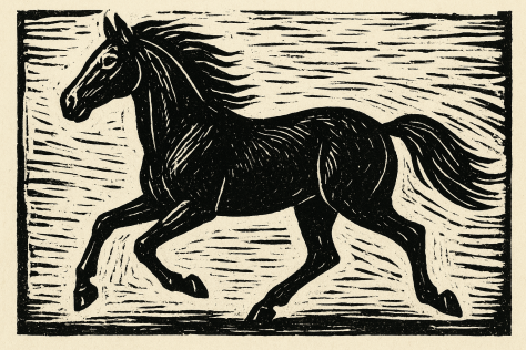 BHCAC Lino Cut horse