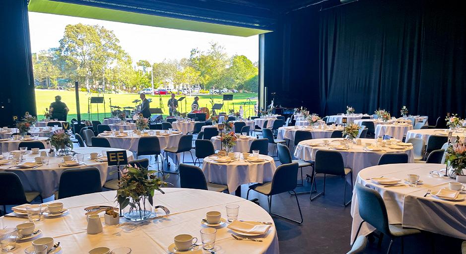 The Studio set up for a High Tea in The Round
